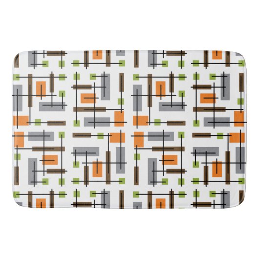 ミッドセンチュリーモダン幾何学模様 バスマット (正面)