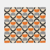 ミッドセンチュリーモダン幾何学模様 フリースブランケット (正面(横))