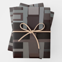 ミッドセンチュリーモダン幾何学模様 ラッピングペーパーシート