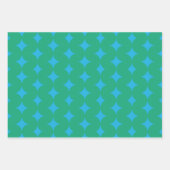 ミッドセンチュリーモダン幾何学模様 – 緑と青 ラッピングペーパーシート (正面3)