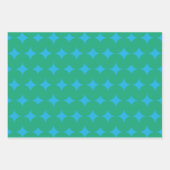 ミッドセンチュリーモダン幾何学模様 – 緑と青 ラッピングペーパーシート (正面2)
