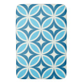 ミッドセンチュリーモダン幾何学模様（青） バスマット (正面縦)