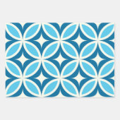 ミッドセンチュリーモダン幾何学模様（青） ラッピングペーパーシート (正面3)