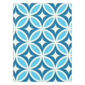 ミッドセンチュリーモダン幾何学海軍ブルー テーブルクロス (正面)