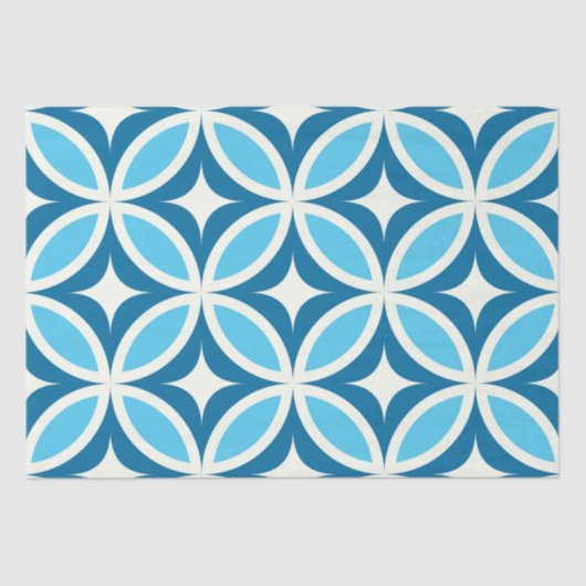 ミッドセンチュリーモダン幾何学海軍ブルー 薄葉紙 (正面)