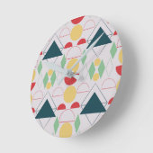 ミッドセンチュリーモダン幾何学灰色 ラウンド壁時計 (傾斜)