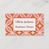 ミッドセンチュリーモダン幾何学的ピンクのオレンジカスタム色 名刺 (正面)