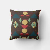 ミッドセンチュリーモダン幾何学茶色 クッション (裏面)