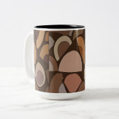 ミッドセンチュリーモダン幾何形状 ツートーンマグカップ (正面左)