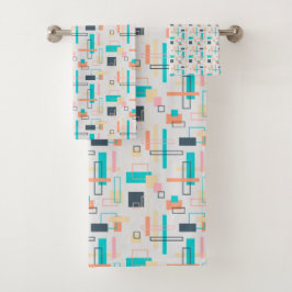 ミッドセンチュリーモダン幾何形状 バスタオルセット