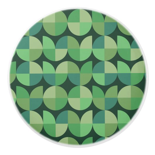 ミッドセンチュリーモダン幾何形状（緑） セラミックノブ (正面)