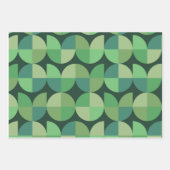 ミッドセンチュリーモダン幾何形状（緑） ラッピングペーパーシート (正面2)