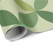 ミッドセンチュリーモダン幾何緑色の円のパターン ラッピングペーパー (ロールコーナー)