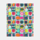 ミッドセンチュリーモダン幾何色ブロック鮮やか フリースブランケット (正面)