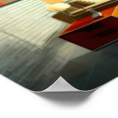 ミッドセンチュリーモダン建築インテリアスケッチ ポスター (角)