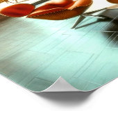 ミッドセンチュリーモダン建築インテリアスケッチ ポスター (角)