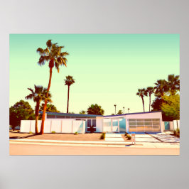 ミッドセンチュリーモダン建築フォトイラストレーション ポスター