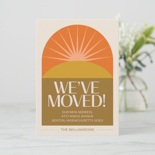 ミッドセンチュリーモダン引っ越しました日が差すことアドレス 案内状 (スタンド正面)