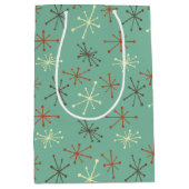 ミッドセンチュリーモダン抱き枕-レトロアトミックスターバー ミディアムペーパーバッグ (正面)