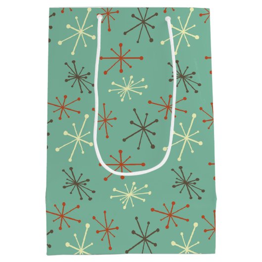 ミッドセンチュリーモダン抱き枕-レトロアトミックスターバー ミディアムペーパーバッグ (裏面)