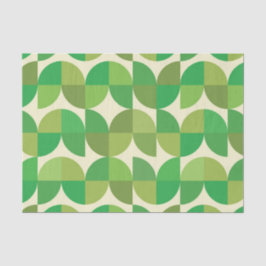 ミッドセンチュリーモダン抽象芸術の緑の図形 薄葉紙