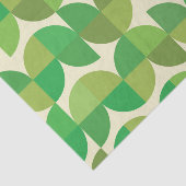 ミッドセンチュリーモダン抽象芸術の緑の図形 薄葉紙 (詳細)