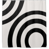 ミッドセンチュリーモダン抽象芸術アーチ白黒 シャワーカーテン (正面)