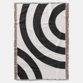 ミッドセンチュリーモダン抽象芸術アーチ白黒 スローブランケット (正面縦)