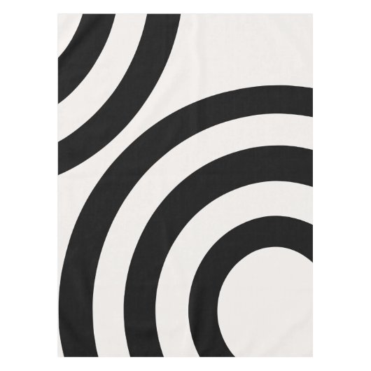 ミッドセンチュリーモダン抽象芸術アーチ白黒 テーブルクロス (正面)