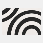 ミッドセンチュリーモダン抽象芸術アーチ白黒 ラッピングペーパーシート (正面)