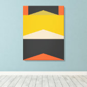 ミッドセンチュリーモダン抽象芸術アート幾何学図形 キャンバスプリント (インサイチュ (ウッドフロア))