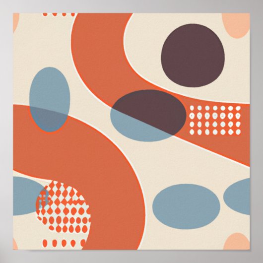 ミッドセンチュリーモダン抽象芸術アート ポスター (正面)