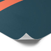 ミッドセンチュリーモダン抽象芸術イエロー、オレンジ、ティール(緑がかった色) ポスター (角)