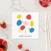 ミッドセンチュリーモダン抽象芸術カスタムお祝い スタンダードカクテルナプキン (インサイチュ)