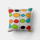 ミッドセンチュリーモダン抽象芸術カラー図形がピルを投げる クッション (裏面)