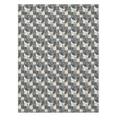 ミッドセンチュリーモダン抽象芸術グレーニュートラル テーブルクロス (正面)