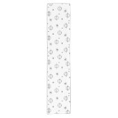 ミッドセンチュリーモダン抽象芸術サークル星ホワイト ショートテーブルランナー (正面)