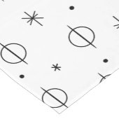 ミッドセンチュリーモダン抽象芸術サークル星ホワイト ショートテーブルランナー (コーナー)