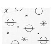 ミッドセンチュリーモダン抽象芸術サークル星ホワイト テーブルクロス (正面(横))