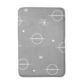 ミッドセンチュリーモダン抽象芸術サークル星灰色 バスマット (正面縦)