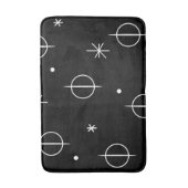 ミッドセンチュリーモダン抽象芸術サークル星黒 バスマット (正面縦)