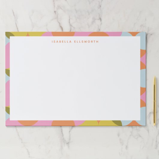 ミッドセンチュリーモダン抽象芸術シェイプパステルパーソナライズされた ペーパーパッド (インサイチュ)