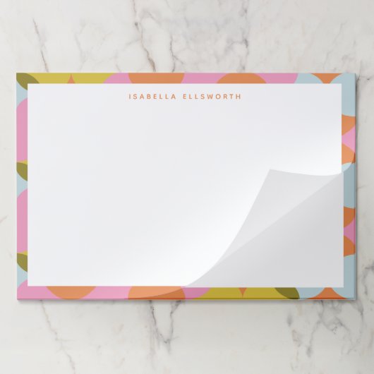 ミッドセンチュリーモダン抽象芸術シェイプパステルパーソナライズされた ペーパーパッド (折り畳み)