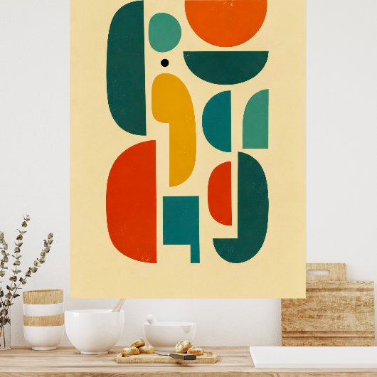 ミッドセンチュリーモダン抽象芸術シェイプVintageポスター ポスター (キッチン)