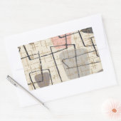 ミッドセンチュリーモダン抽象芸術シール 長方形シール (封筒)