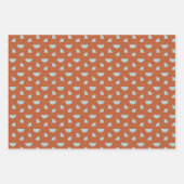 ミッドセンチュリーモダン抽象芸術パタン茶色の青 ラッピングペーパーシート (正面2)