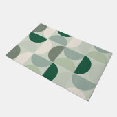 ミッドセンチュリーモダン抽象芸術パターンセージ緑 ドアマット (アングル)