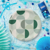 ミッドセンチュリーモダン抽象芸術パターンセージ緑 ペーパープレート (パーティー)