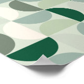 ミッドセンチュリーモダン抽象芸術パターンセージ緑 ポスター (角)