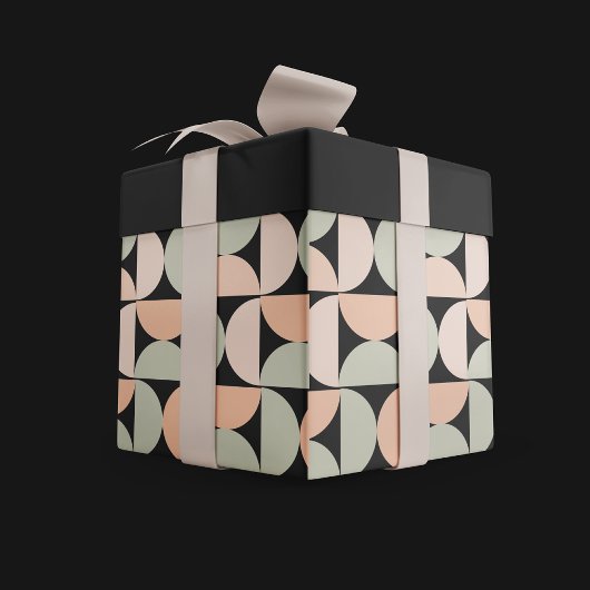 ミッドセンチュリーモダン抽象芸術パターンニュートラル ラッピングペーパーシート